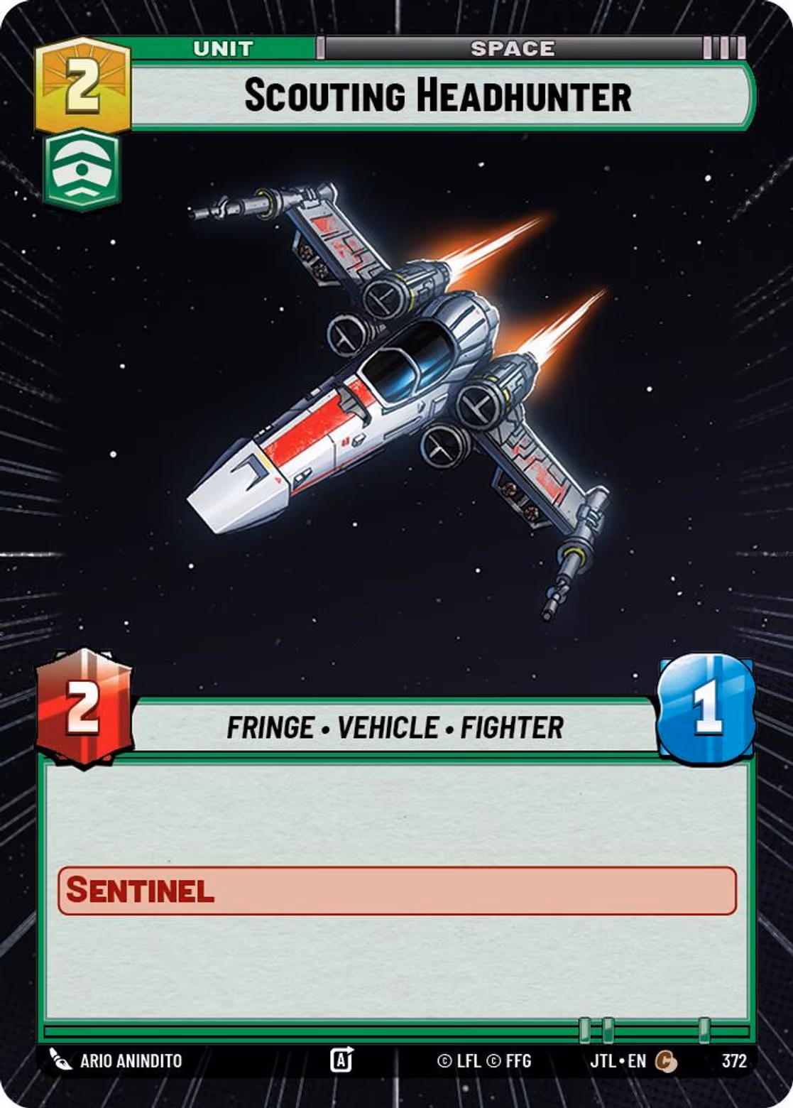 Scouting Headhunter JTL-372 Hyperspace Star Wars Unlimited card