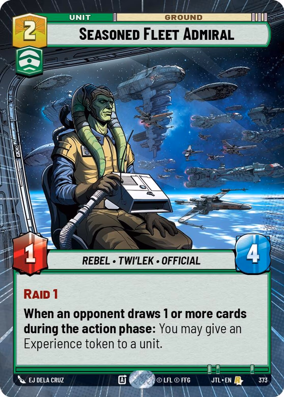 Seasoned Fleet Admiral JTL-373 Hyperspace Star Wars Unlimited card