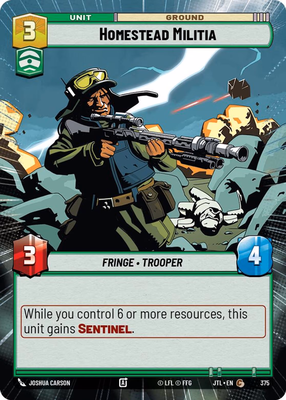 Homestead Militia JTL-375 Hyperspace Star Wars Unlimited card