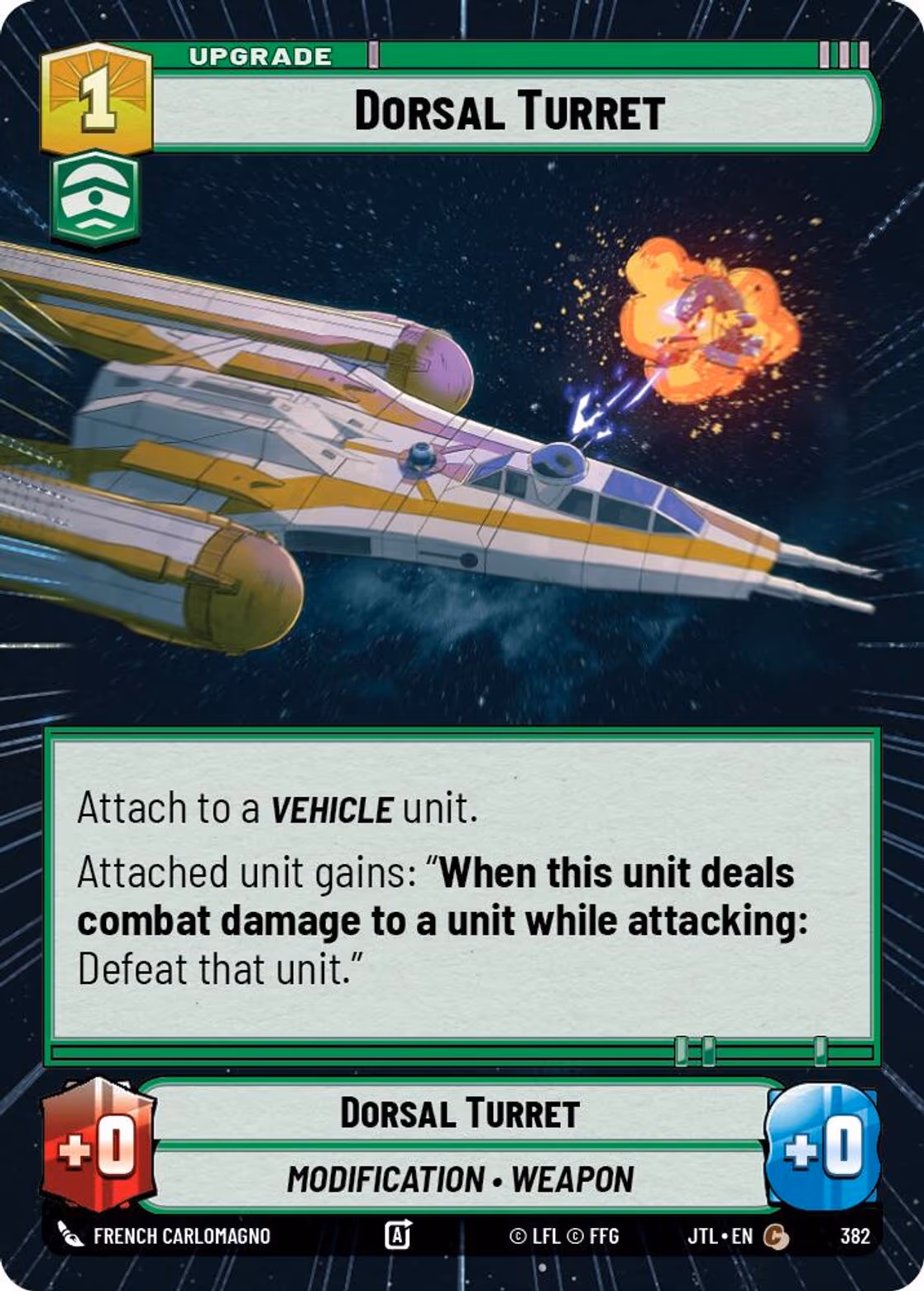 Dorsal Turret JTL-382 Hyperspace Star Wars Unlimited card