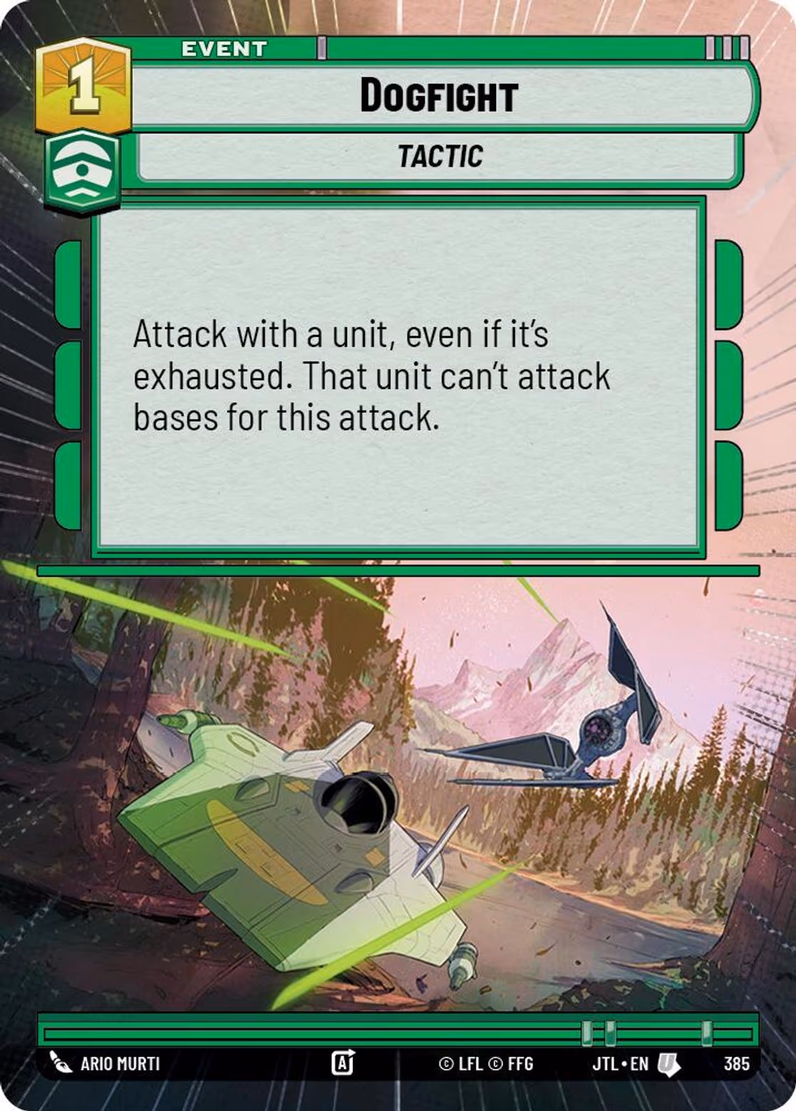 Dogfight JTL-385 Hyperspace Star Wars Unlimited card