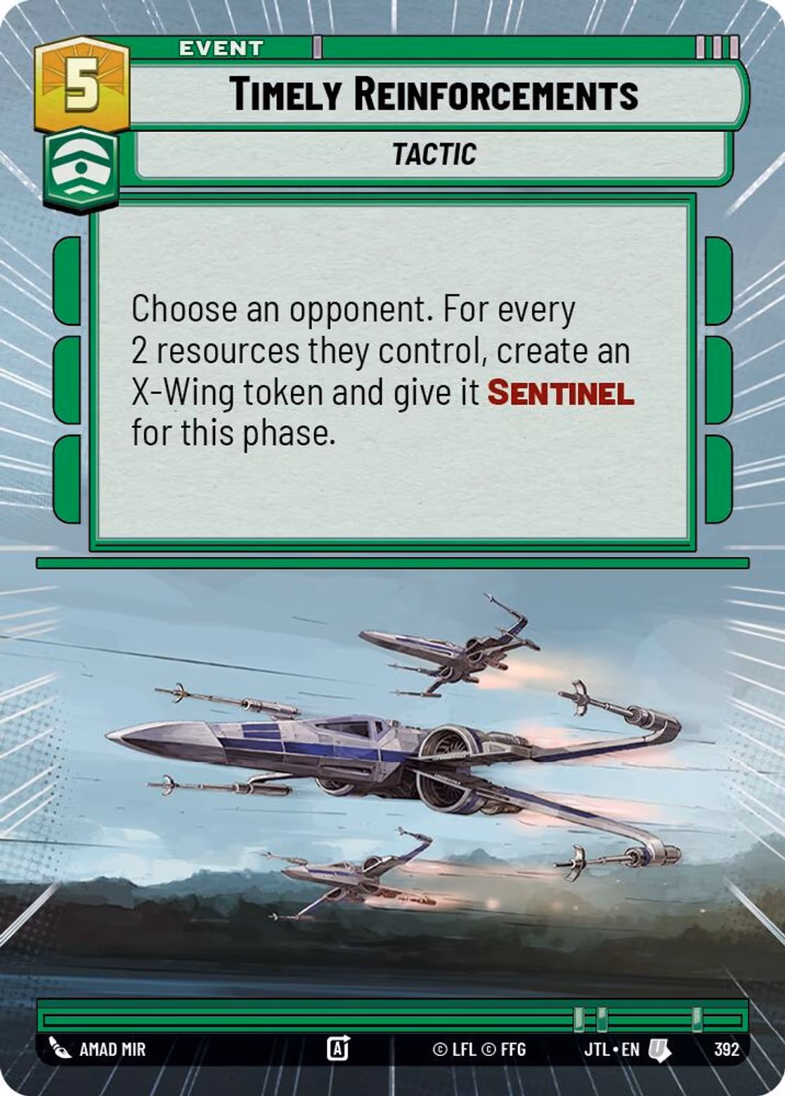 Timely Reinforcements JTL-392 Hyperspace Star Wars Unlimited card
