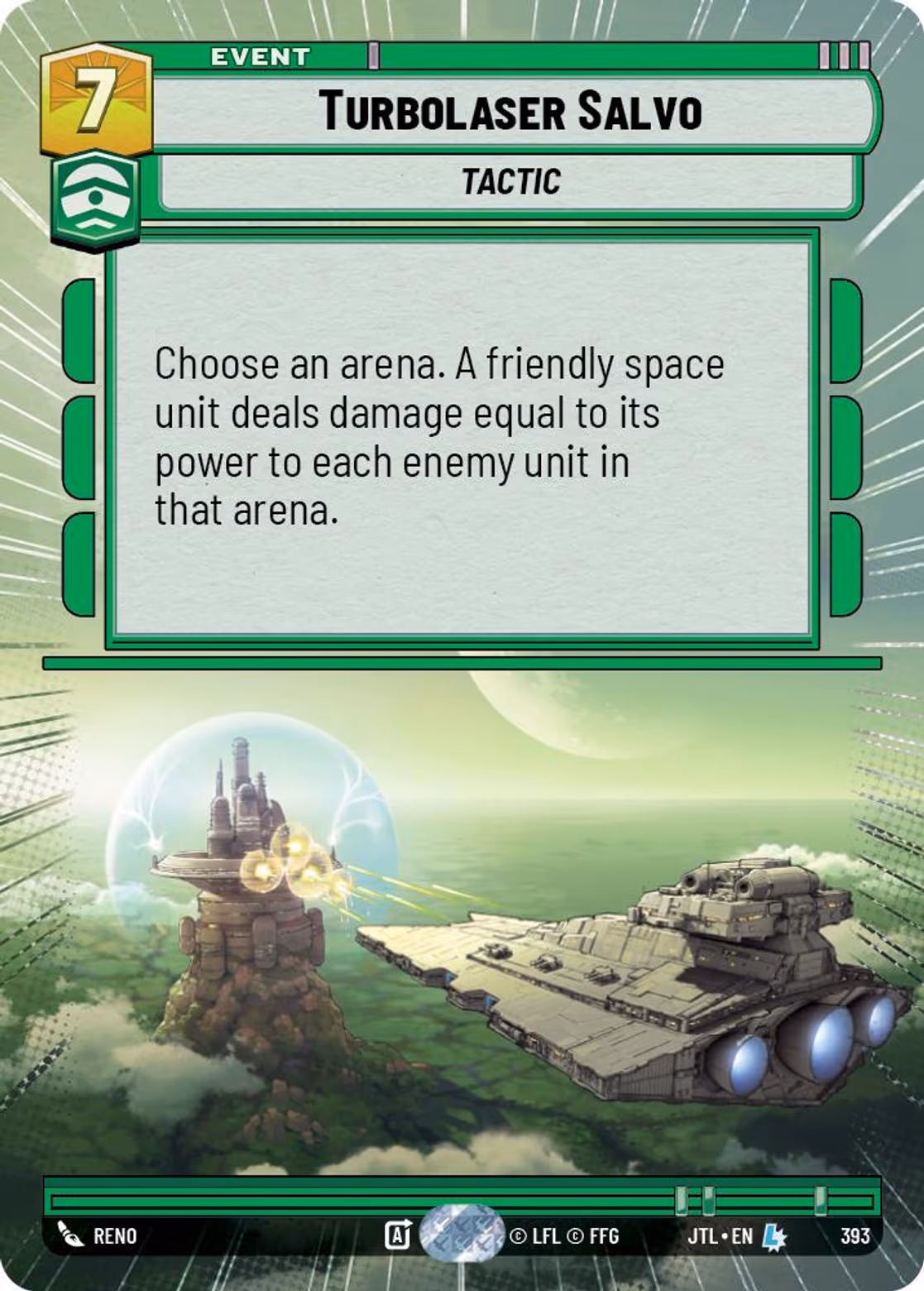 Turbolaser Salvo JTL-393 Hyperspace Star Wars Unlimited card
