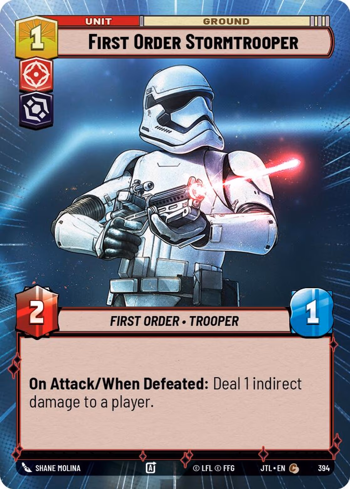 First Order Stormtrooper JTL-394 Hyperspace Star Wars Unlimited card