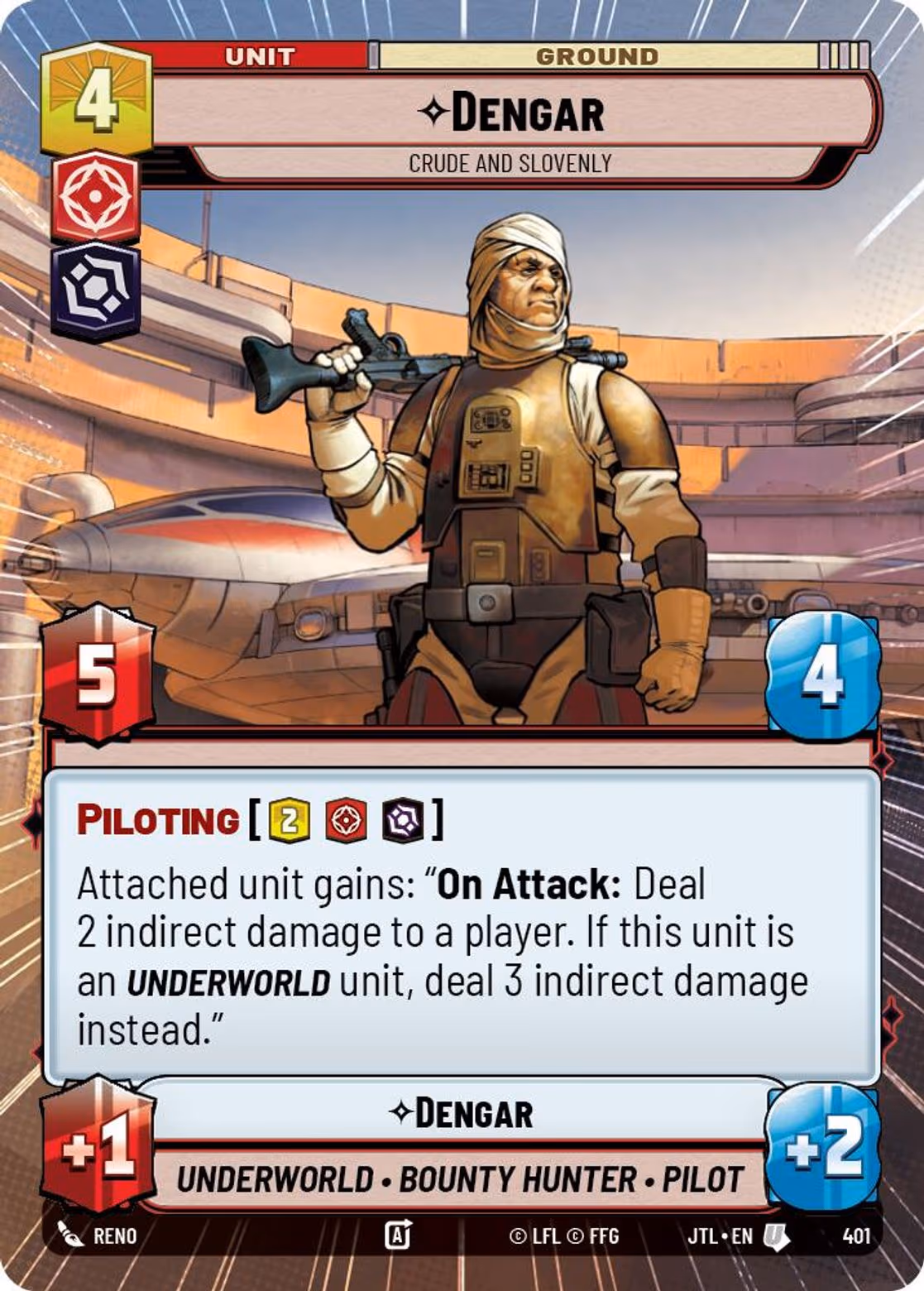 Dengar - Crude and Slovenly JTL-401 Hyperspace Star Wars Unlimited card