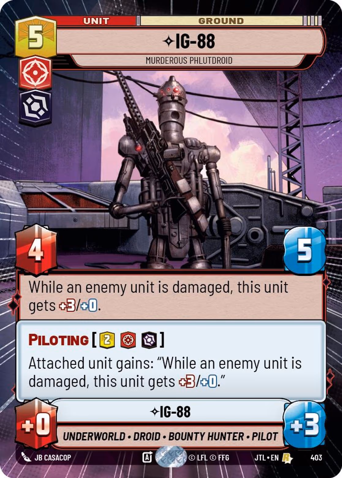 IG-88 - Murderous Phlutdroid JTL-403 Hyperspace Star Wars Unlimited card