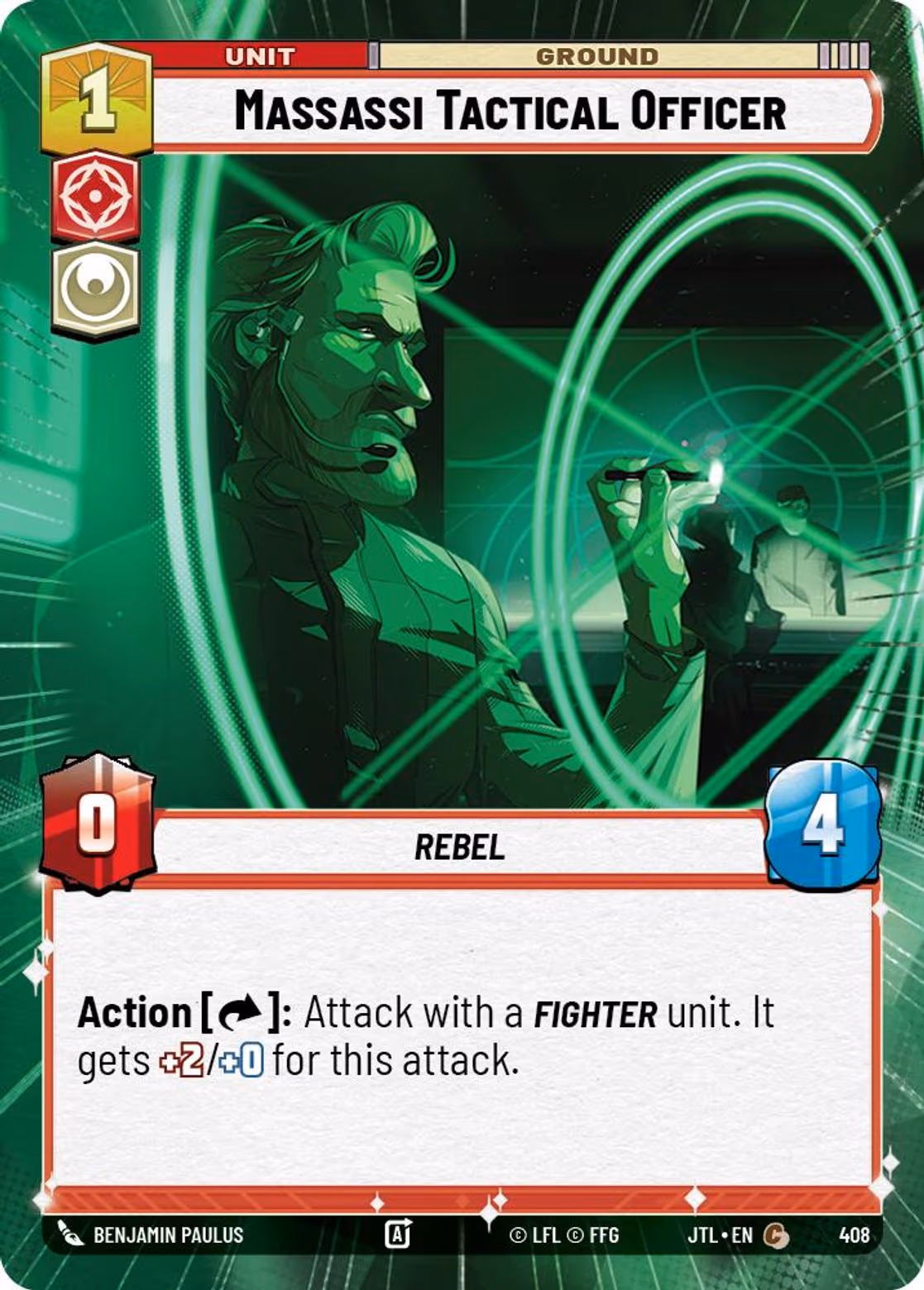 Massassi Tactical Officer JTL-408 Hyperspace Star Wars Unlimited card