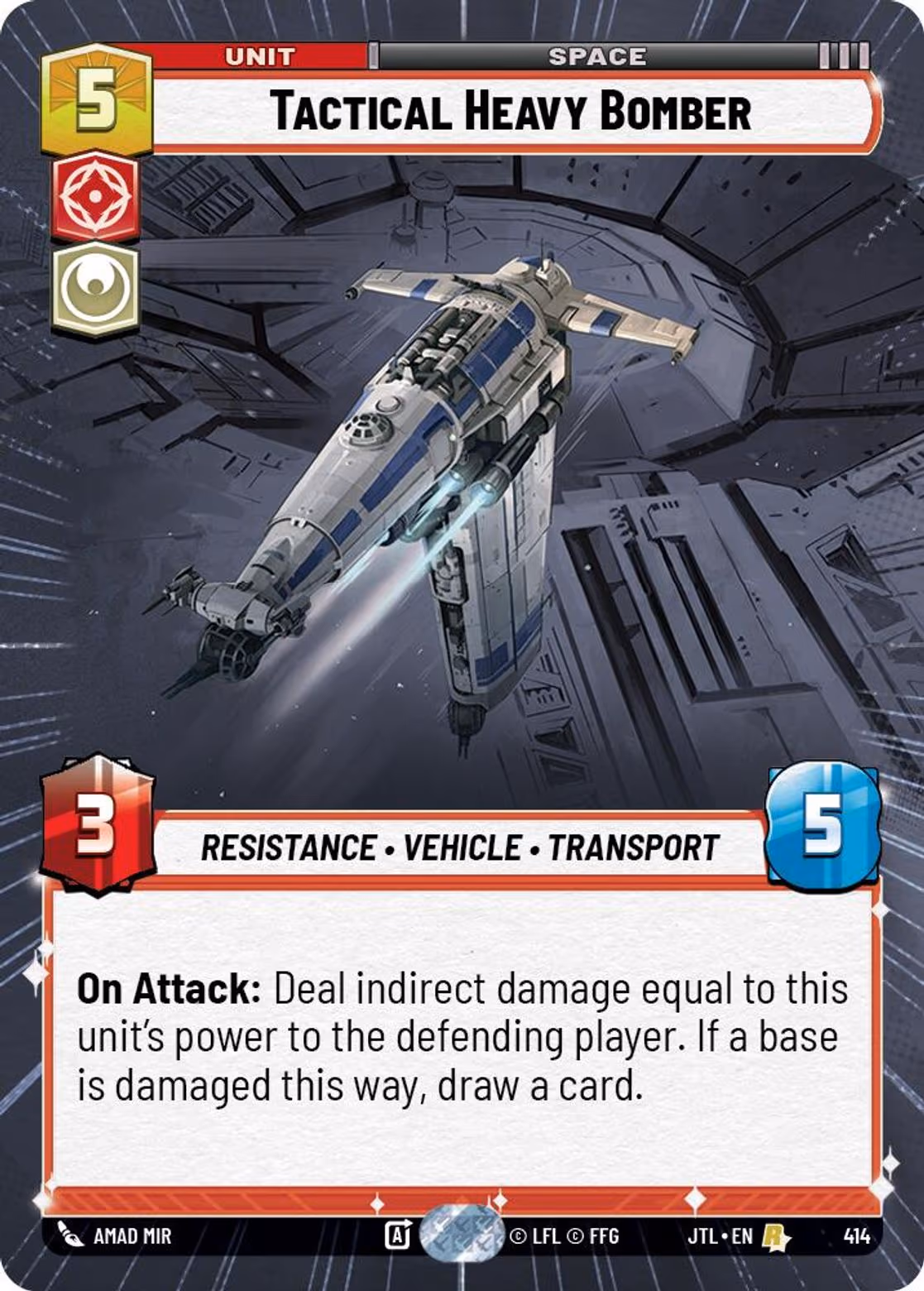 Tactical Heavy Bomber JTL-414 Hyperspace Star Wars Unlimited card