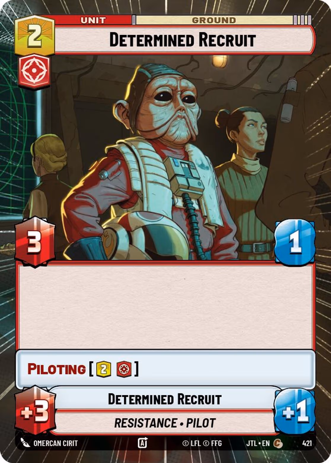 Determined Recruit JTL-421 Hyperspace Star Wars Unlimited card