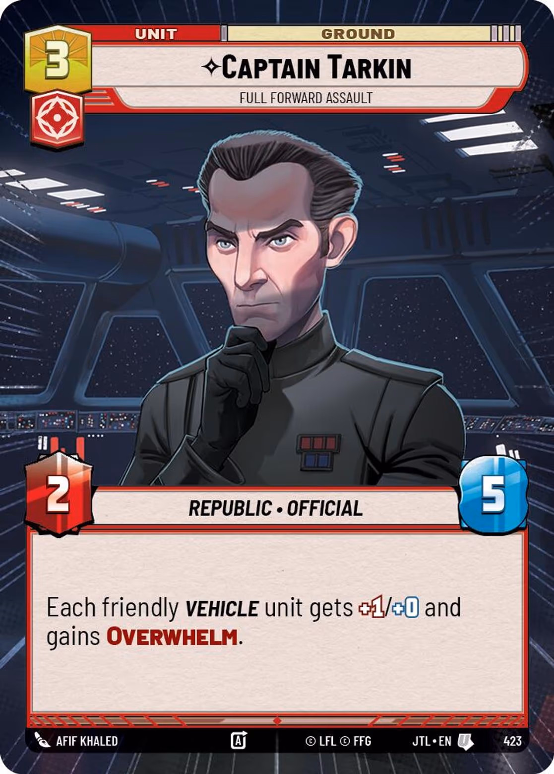 Captain Tarkin - Full Forward Assault JTL-423 Hyperspace Star Wars Unlimited card