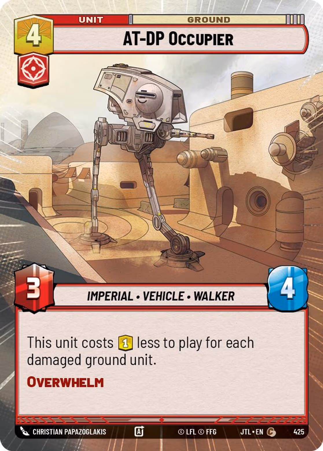 AT-DP Occupier JTL-425 Hyperspace Star Wars Unlimited card