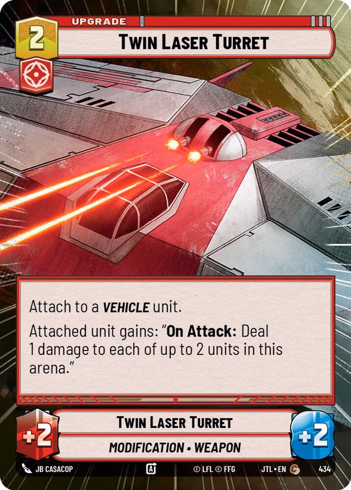 Twin Laser Turret JTL-434 Hyperspace Star Wars Unlimited card