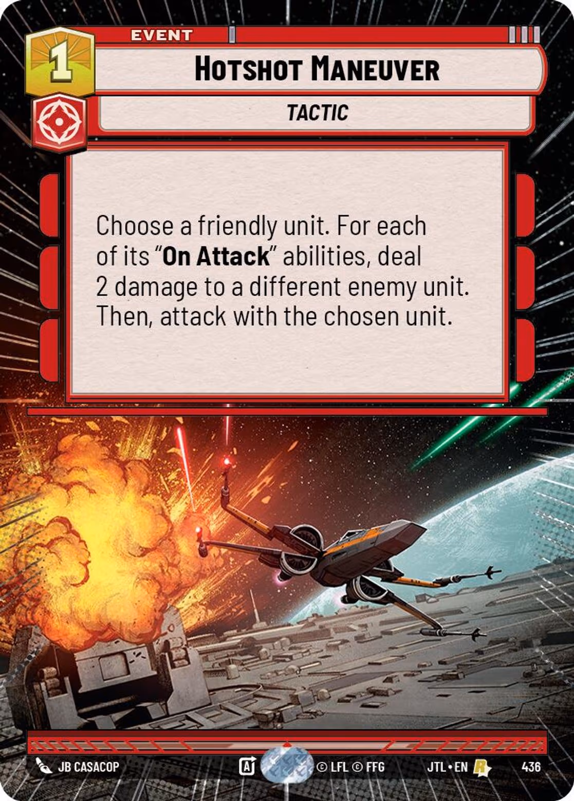 Hotshot Maneuver JTL-436 Hyperspace Star Wars Unlimited card