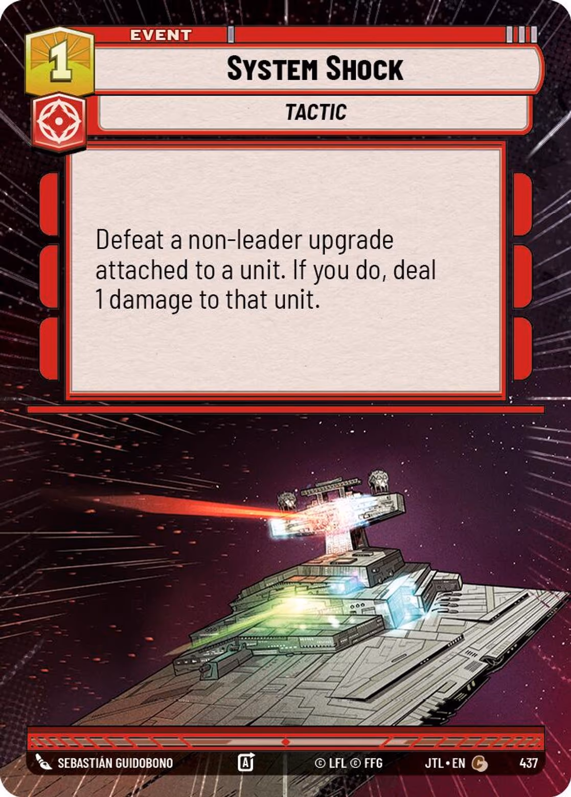 System Shock JTL-437 Hyperspace Star Wars Unlimited card