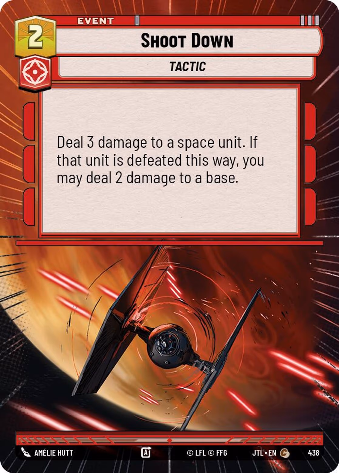 Shoot Down JTL-438 Hyperspace Star Wars Unlimited card