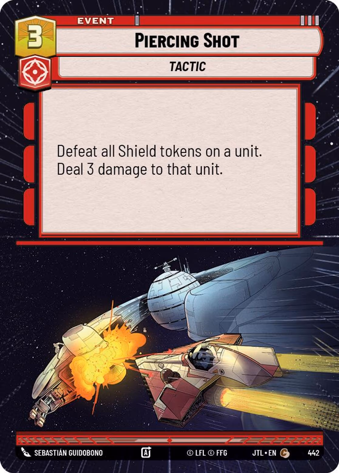 Piercing Shot JTL-442 Hyperspace Star Wars Unlimited card