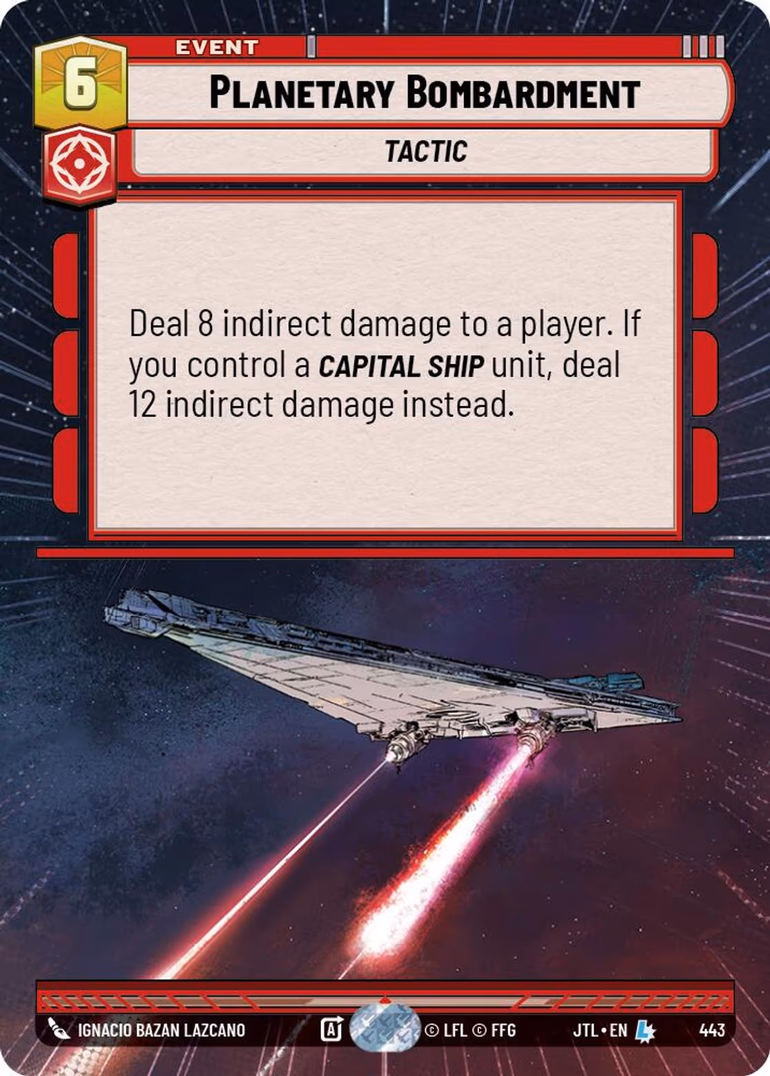 Planetary Bombardment JTL-443 Hyperspace Star Wars Unlimited card