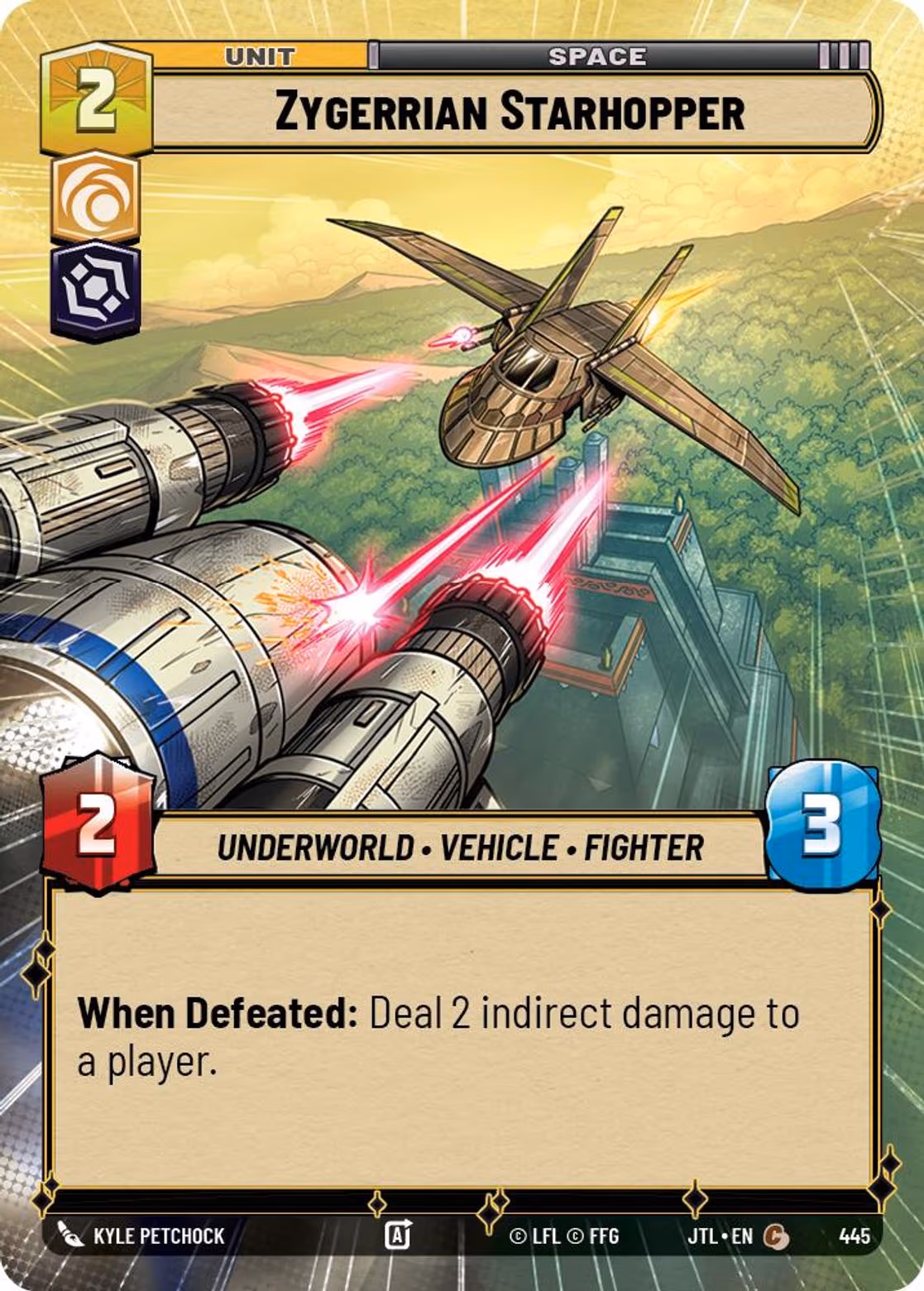 Zygerrian Starhopper JTL-445 Hyperspace Star Wars Unlimited card