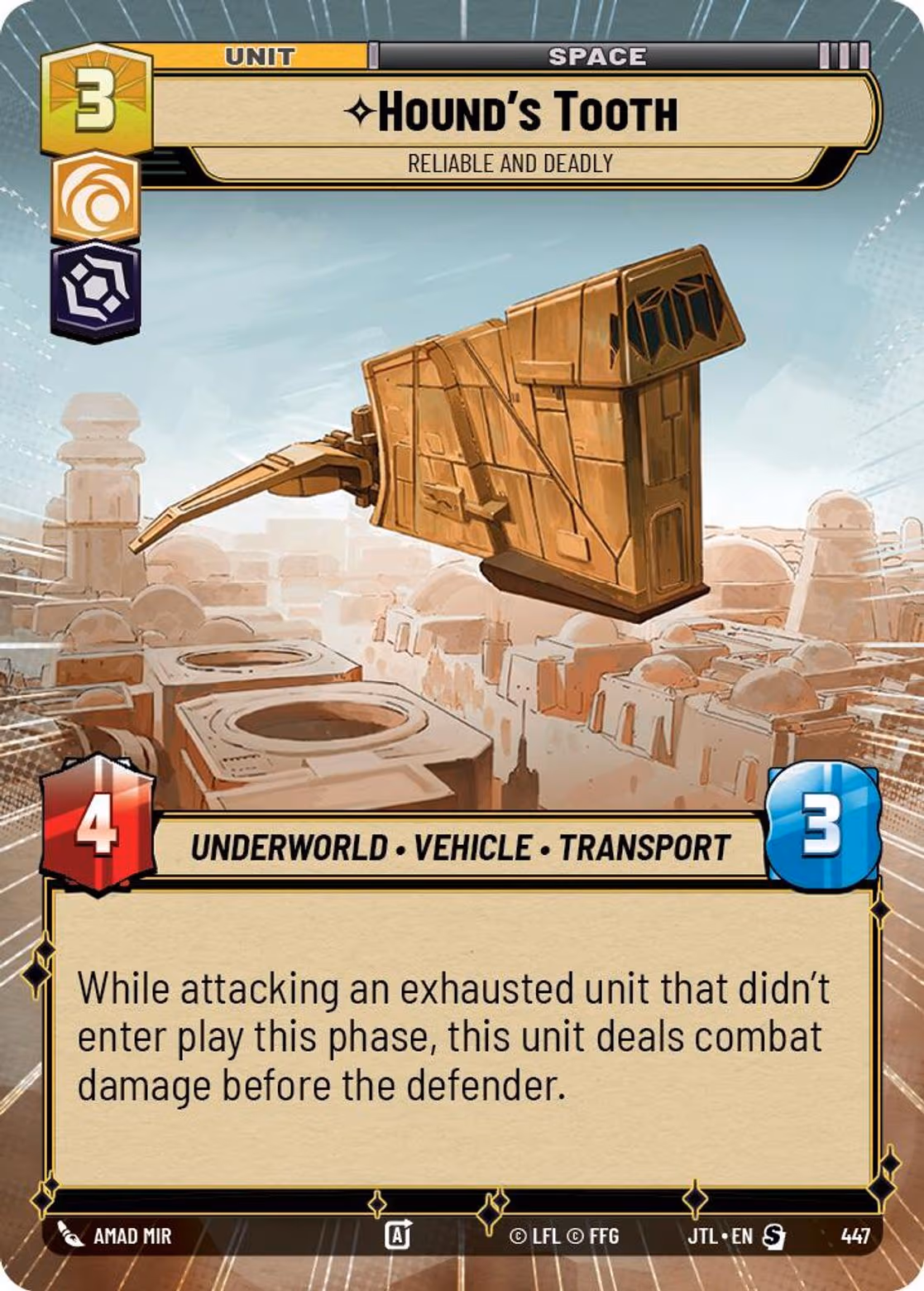 Hound's Tooth - Reliable and Deadly JTL-447 Hyperspace Star Wars Unlimited card