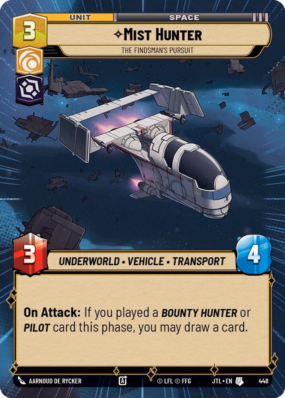 Mist Hunter - The Findsman's Pursuit JTL-448 Hyperspace Star Wars Unlimited card