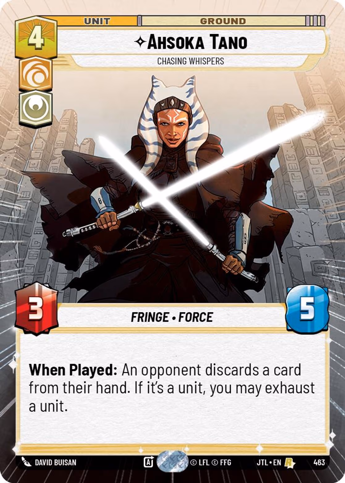 Ahsoka Tano - Chasing Whispers JTL-463 Hyperspace Star Wars Unlimited card