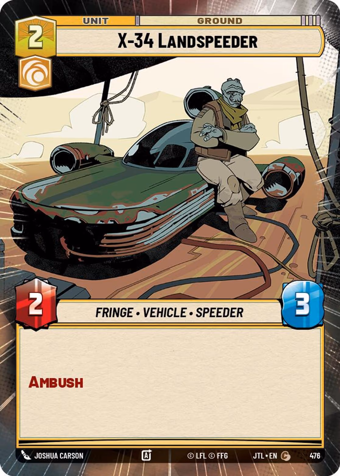 X-34 Landspeeder JTL-476 Hyperspace Star Wars Unlimited card