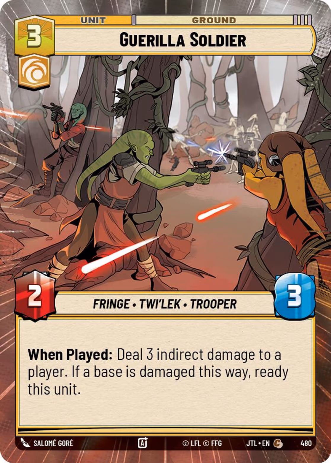 Guerilla Soldier JTL-480 Hyperspace Star Wars Unlimited card