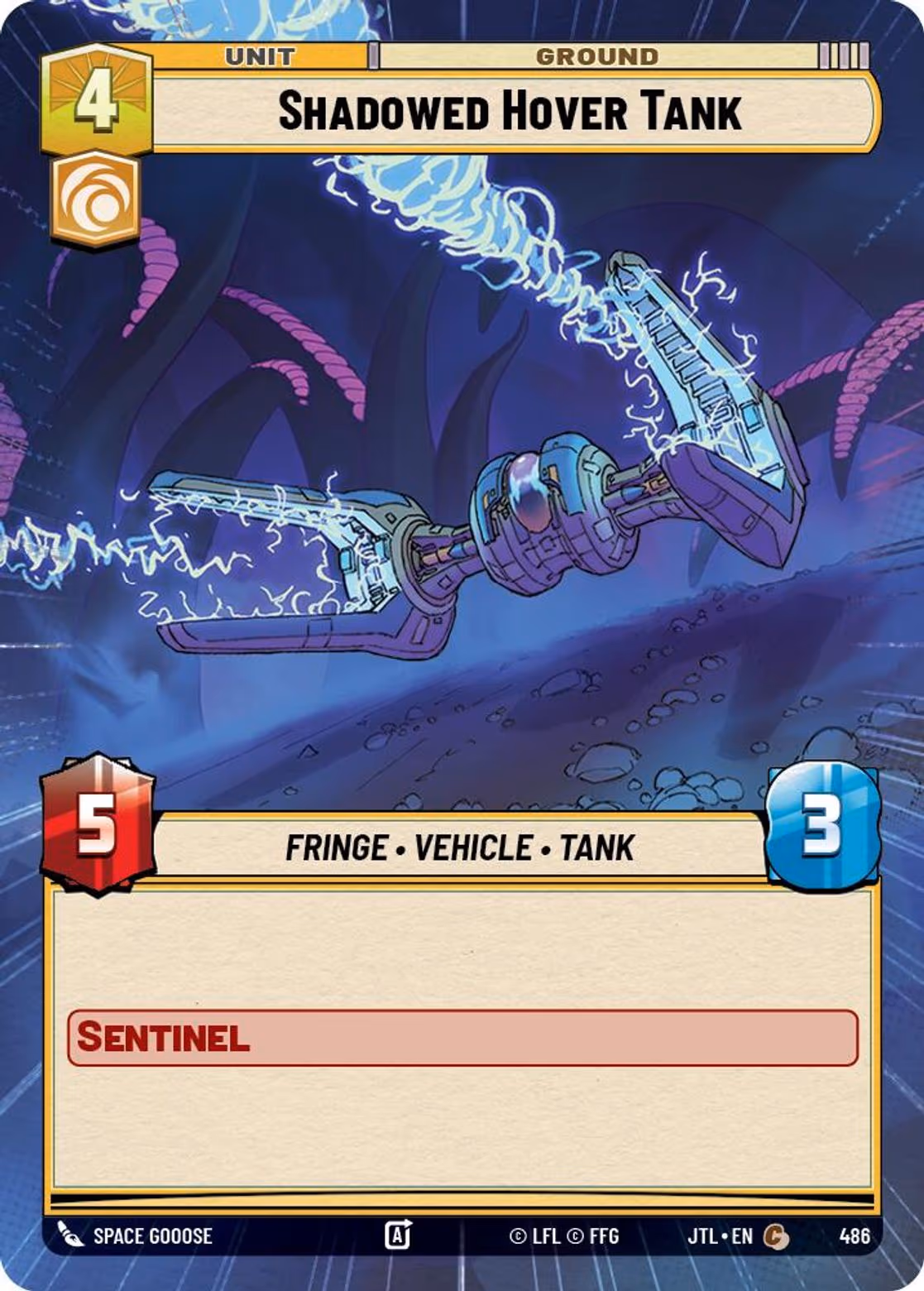 Shadowed Hover Tank JTL-486 Hyperspace Star Wars Unlimited card