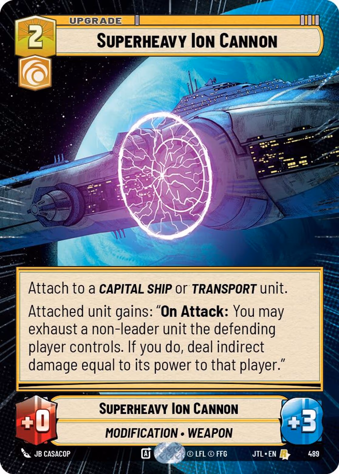 Superheavy Ion Cannon JTL-489 Hyperspace Star Wars Unlimited card