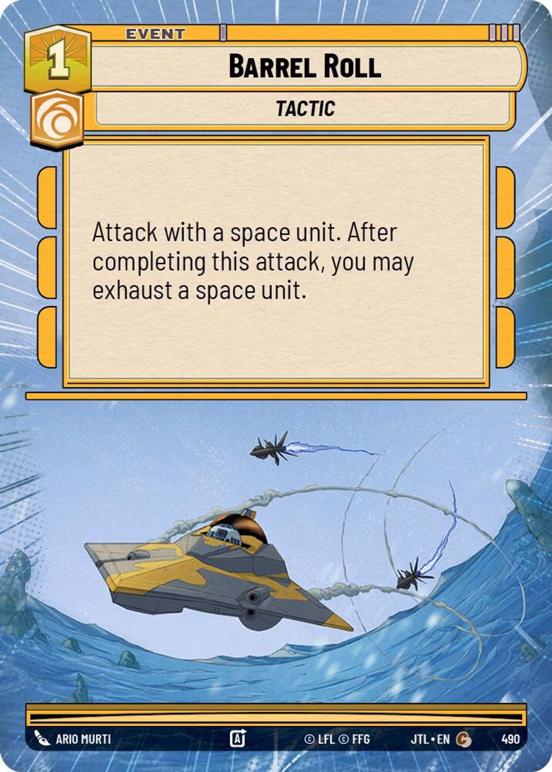 Barrel Roll JTL-490 Hyperspace Star Wars Unlimited card