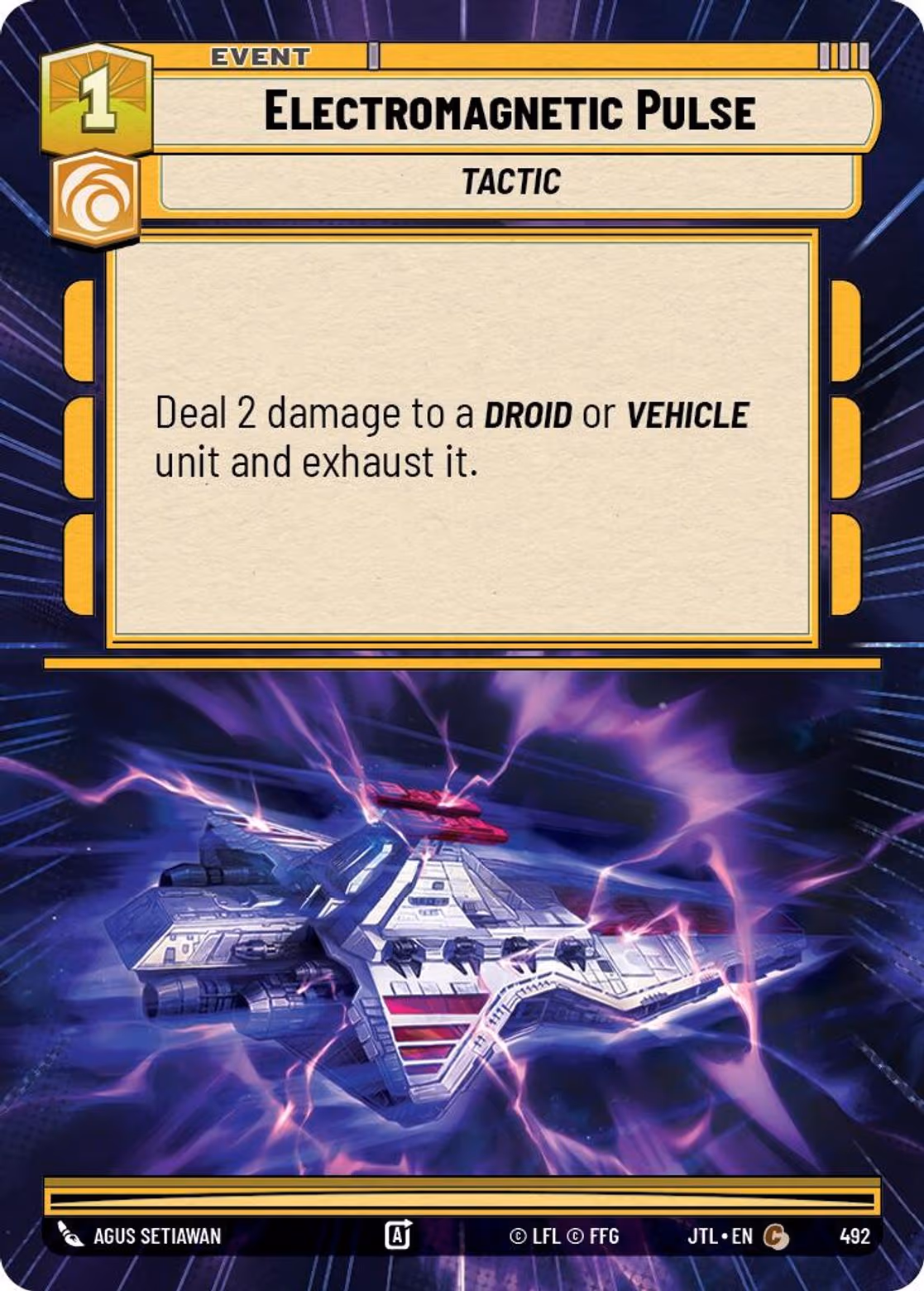 Electromagnetic Pulse JTL-492 Hyperspace Star Wars Unlimited card