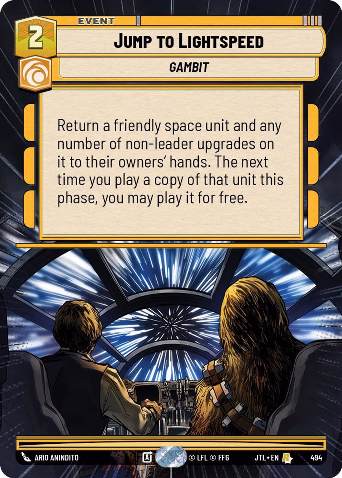 Jump to Lightspeed JTL-494 Hyperspace Star Wars Unlimited card