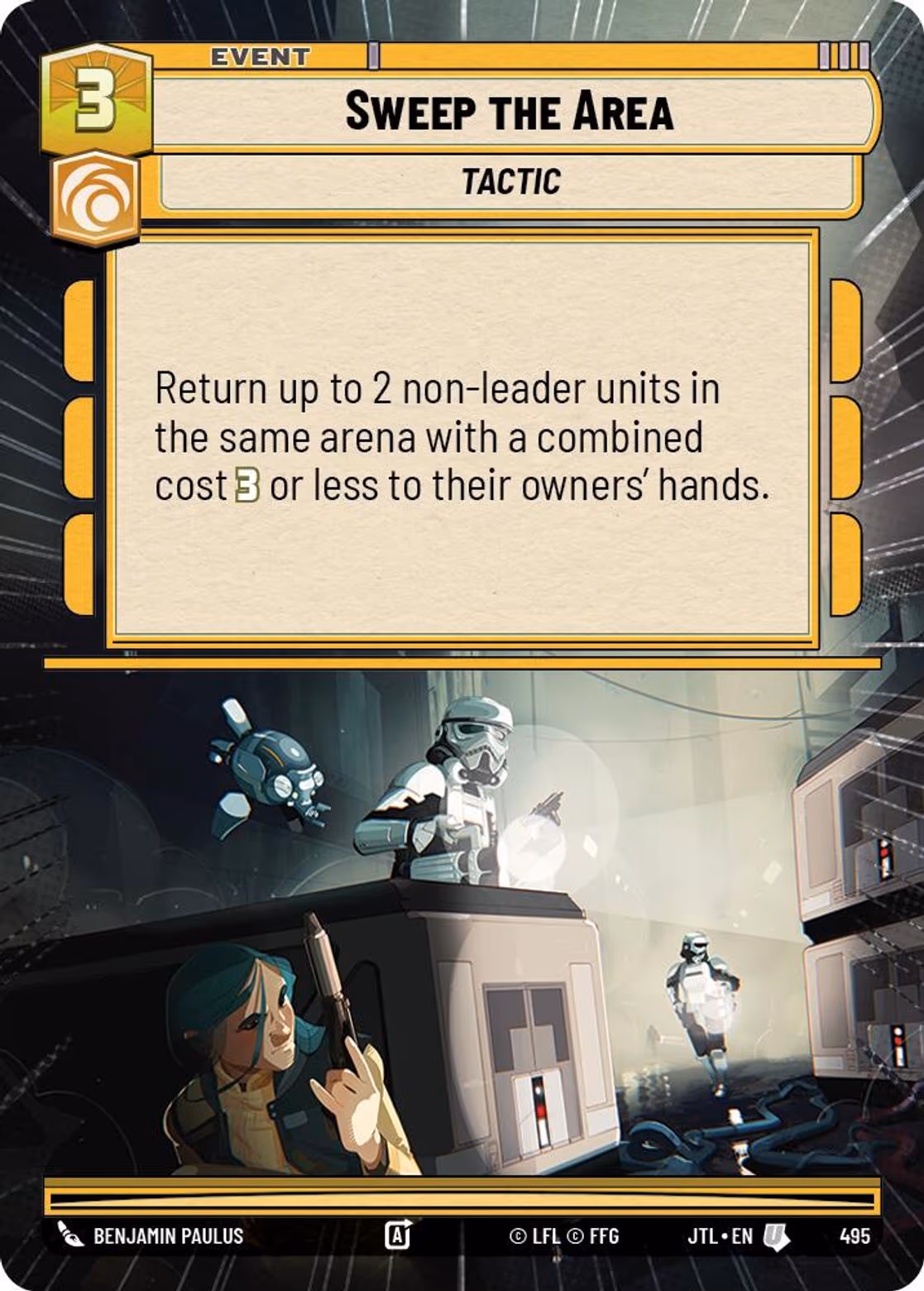 Sweep the Area JTL-495 Hyperspace Star Wars Unlimited card