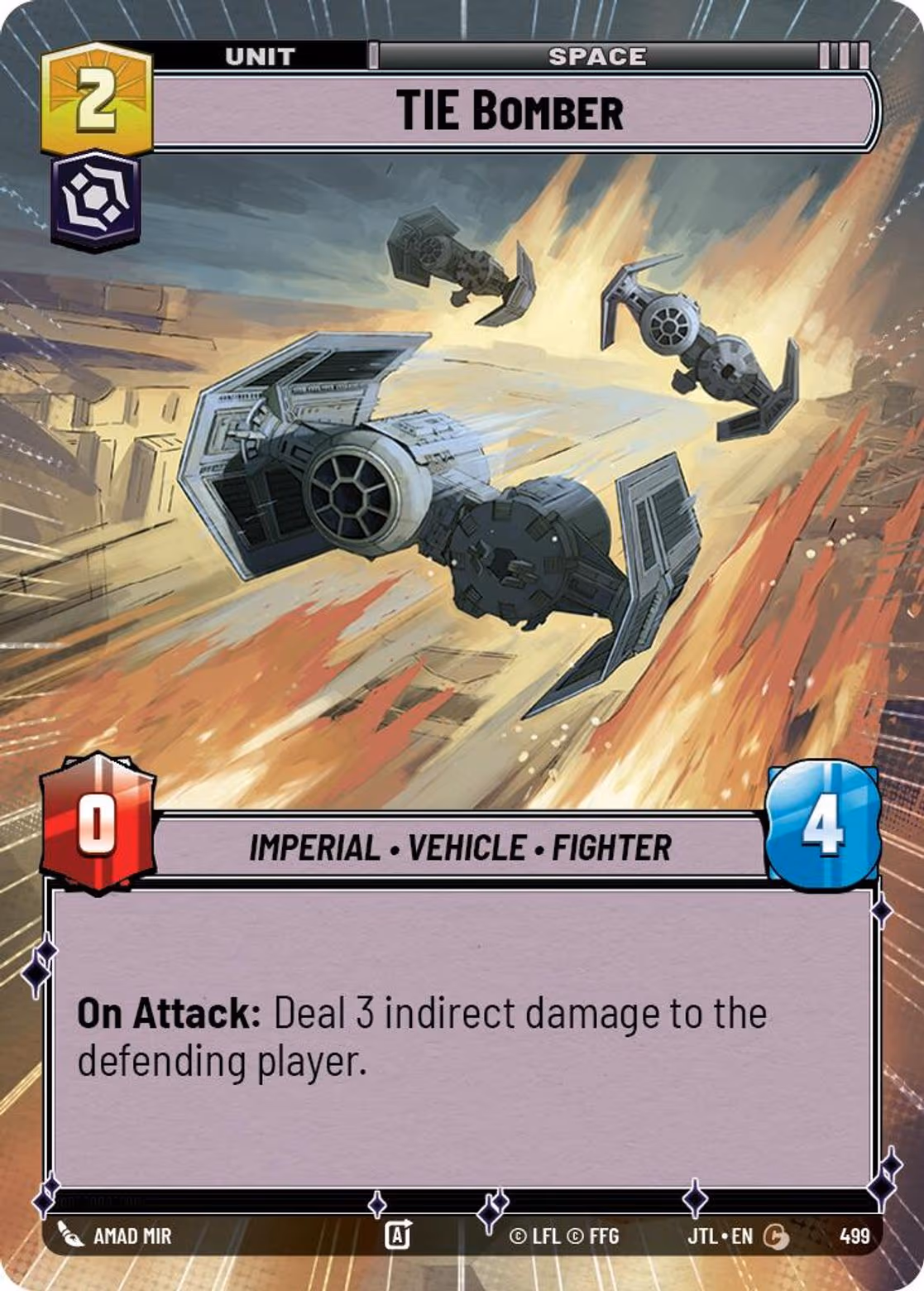 TIE Bomber JTL-499 Hyperspace Star Wars Unlimited card
