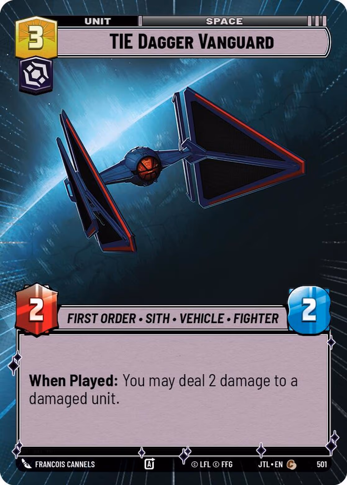 TIE Dagger Vanguard JTL-501 Hyperspace Star Wars Unlimited card