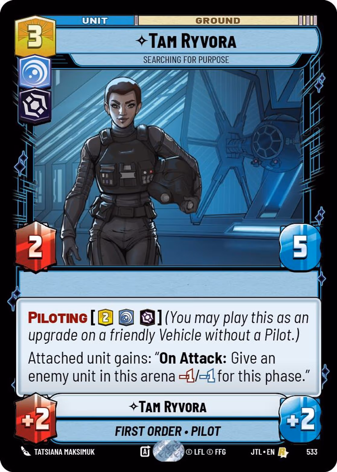 Tam Ryvora JTL-533 Foil Star Wars Unlimited card