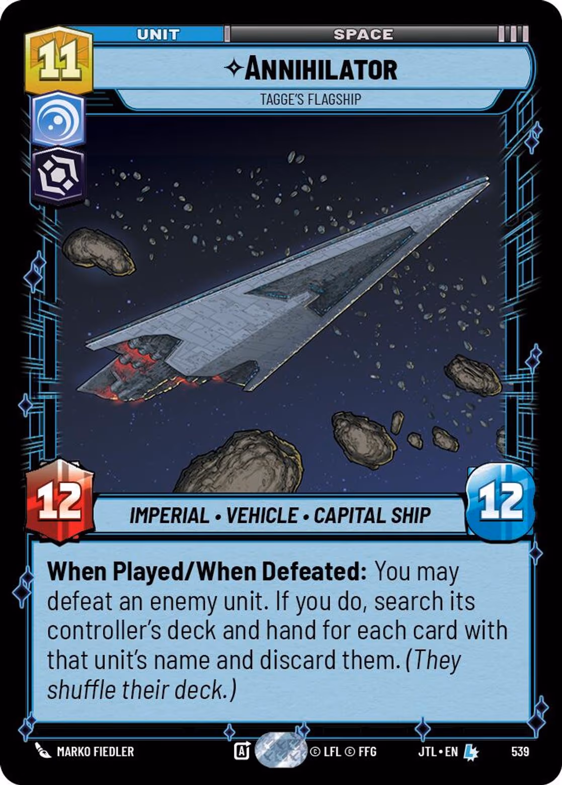 Annihilator - Tagge's Flagship JTL-539 Foil Star Wars Unlimited card