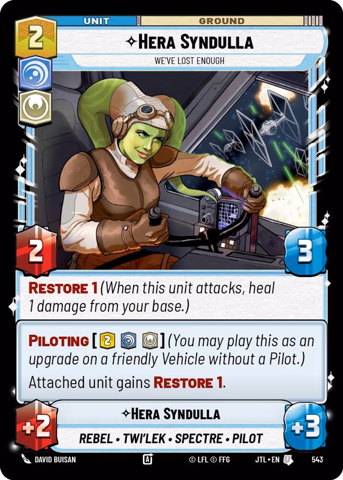 Hera Syndulla - We've Lost Enough JTL-543 Foil Star Wars Unlimited card