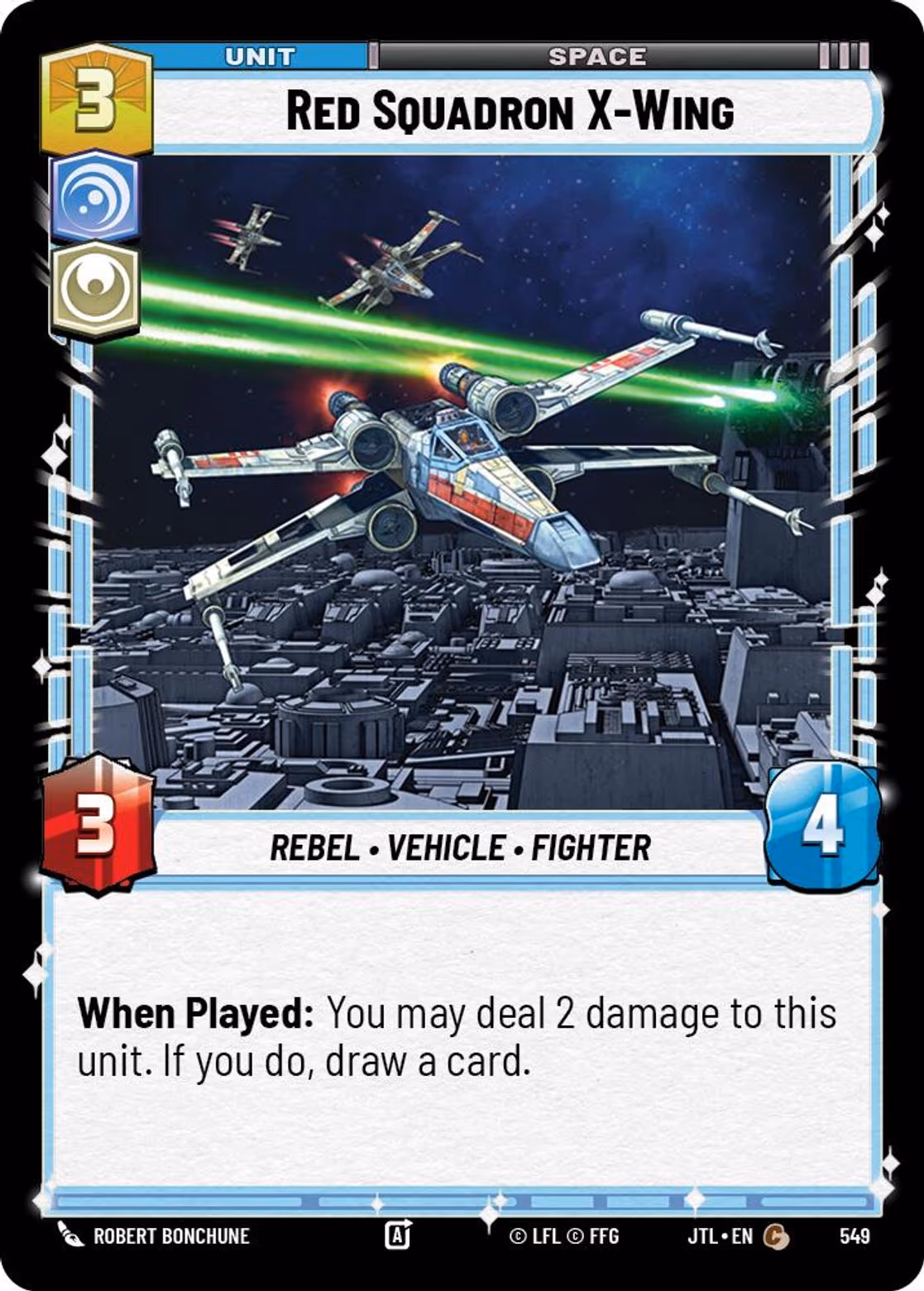Red Squadron X-Wing JTL-549 Foil Star Wars Unlimited card