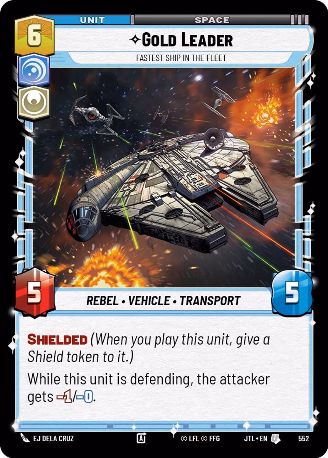 Gold Leader - Fastest Ship in the Fleet JTL-552 Foil Star Wars Unlimited card