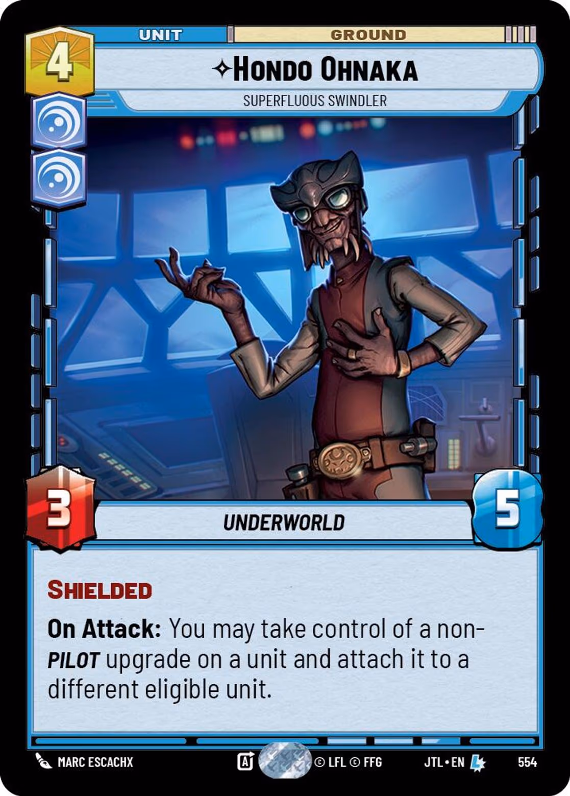 Hondo Ohnaka - Superfluous Swindler JTL-554 Foil Star Wars Unlimited card