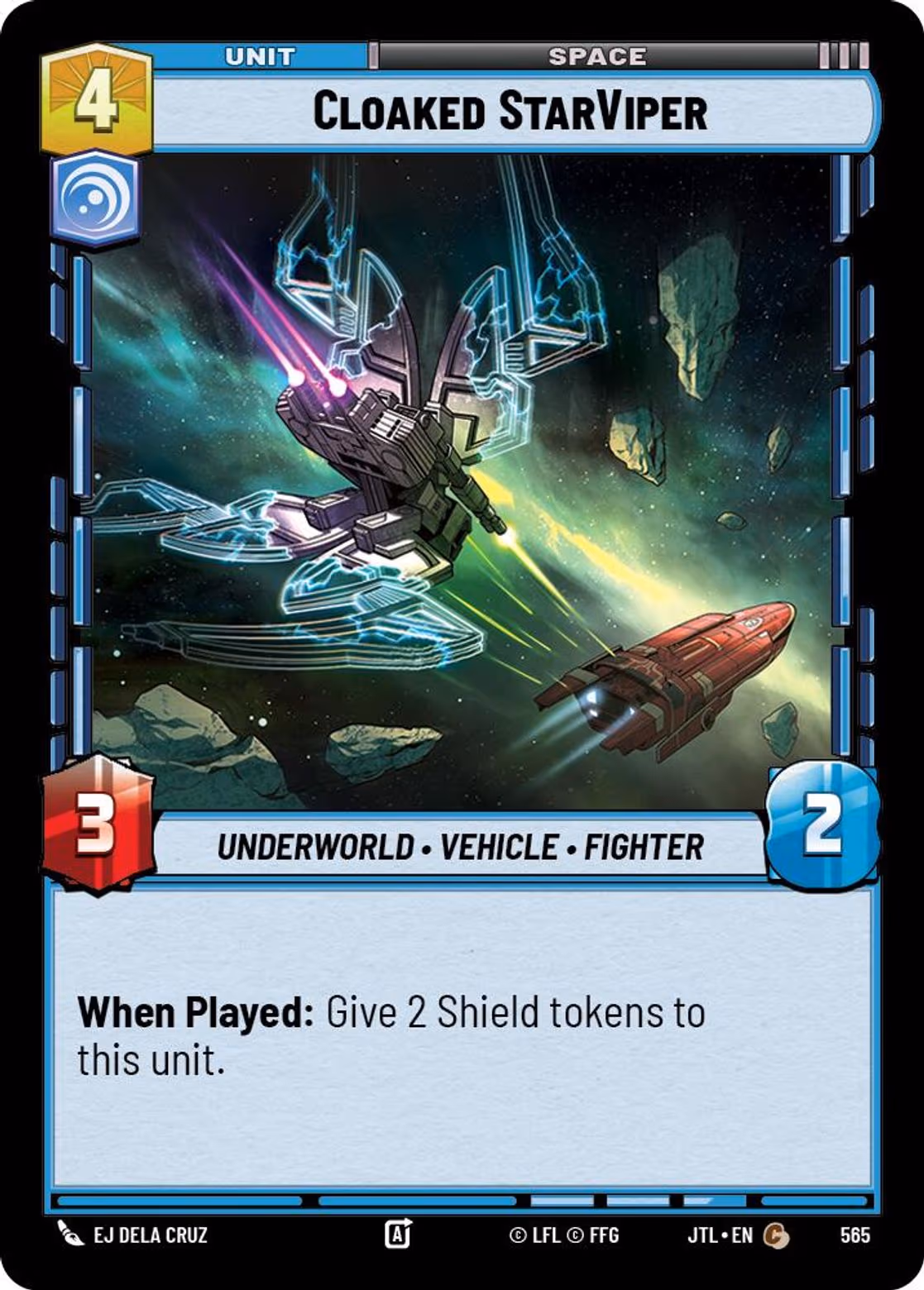 Cloaked StarViper JTL-565 Foil Star Wars Unlimited card