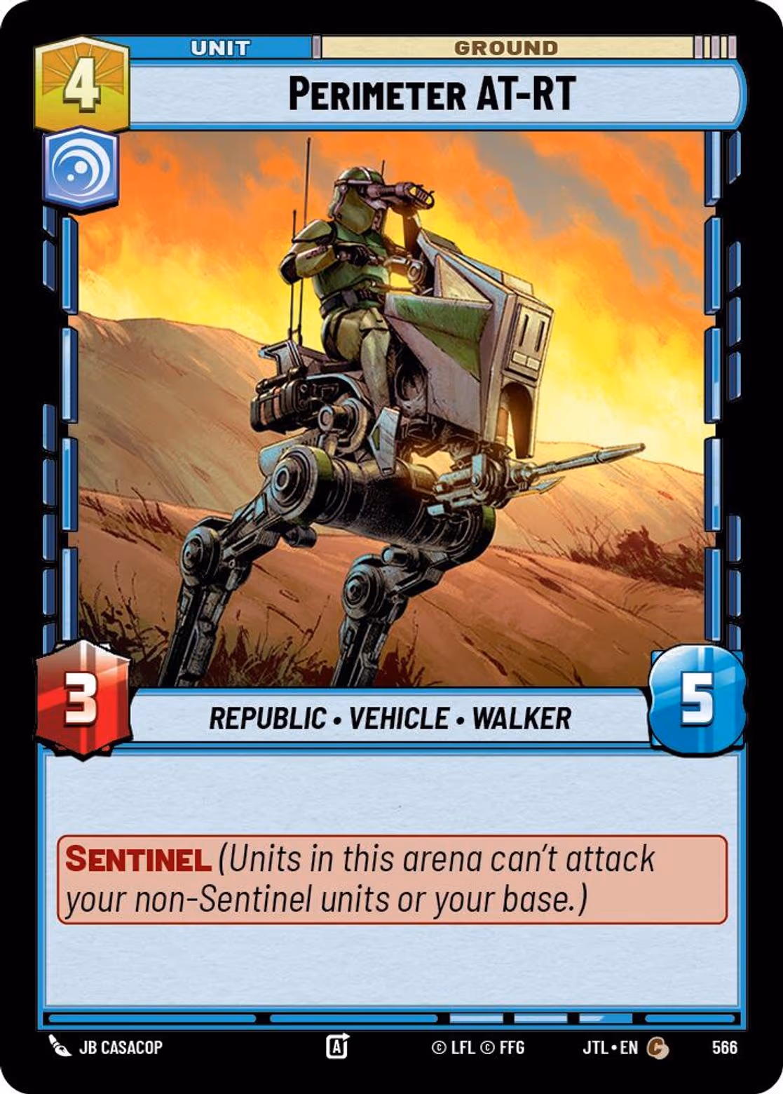 Perimeter AT-RT JTL-566 Foil Star Wars Unlimited card