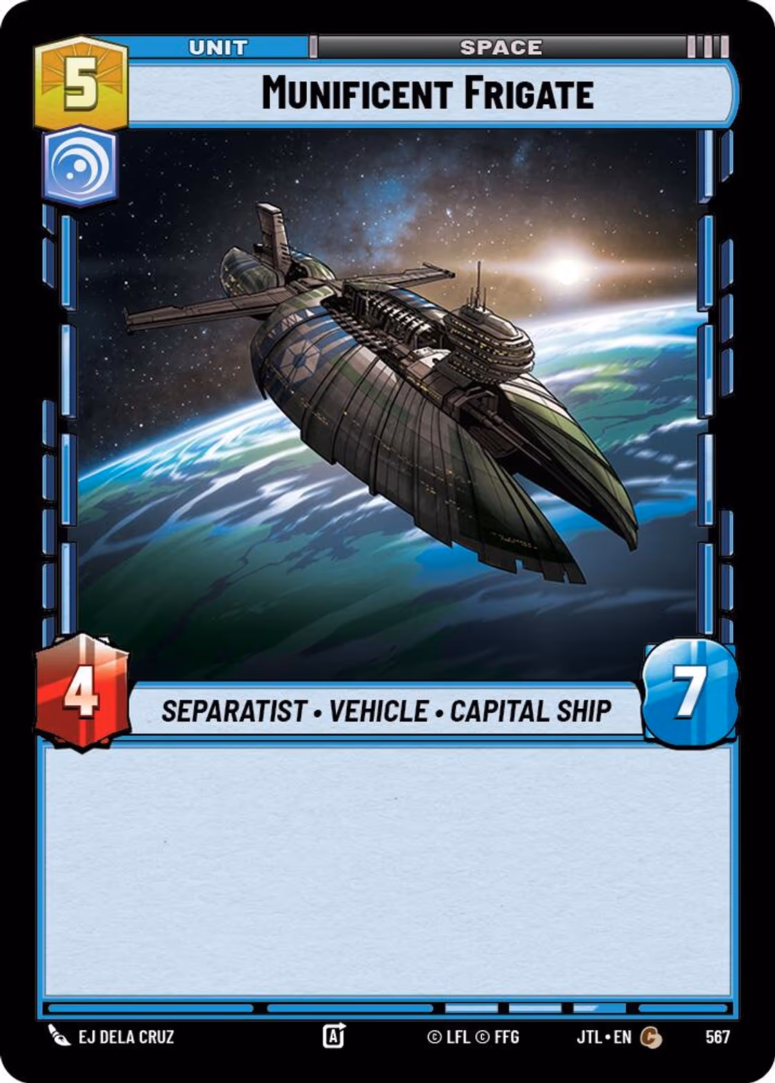 Munificent Frigate JTL-567 Foil Star Wars Unlimited card