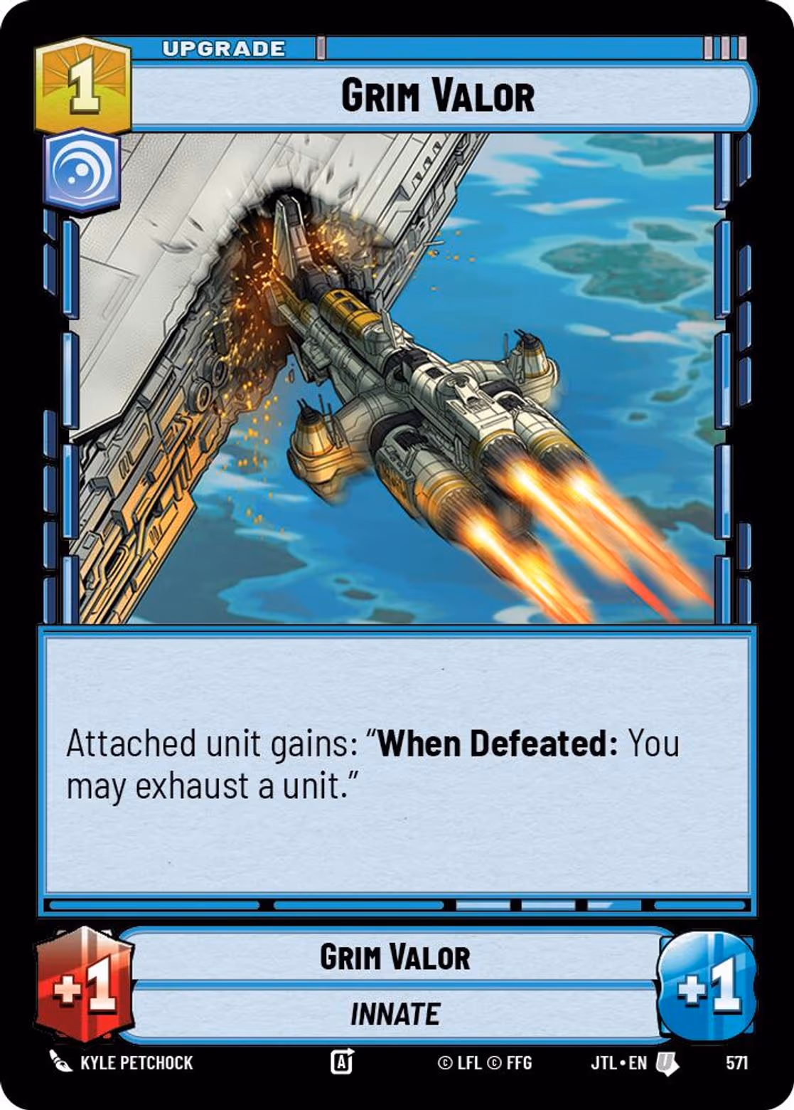 Grim Valor JTL-571 Foil Star Wars Unlimited card