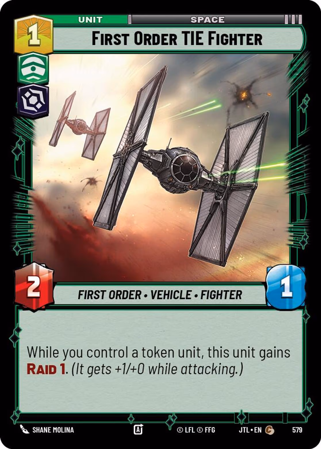 First Order TIE Fighter JTL-579 Foil Star Wars Unlimited card
