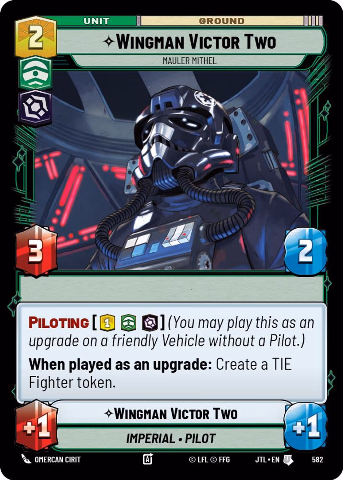 Wingman Victor Two - Mauler Mithel JTL-582 Foil Star Wars Unlimited card