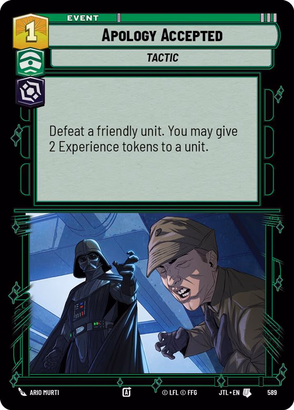 Apology Accepted JTL-589 Foil Star Wars Unlimited card