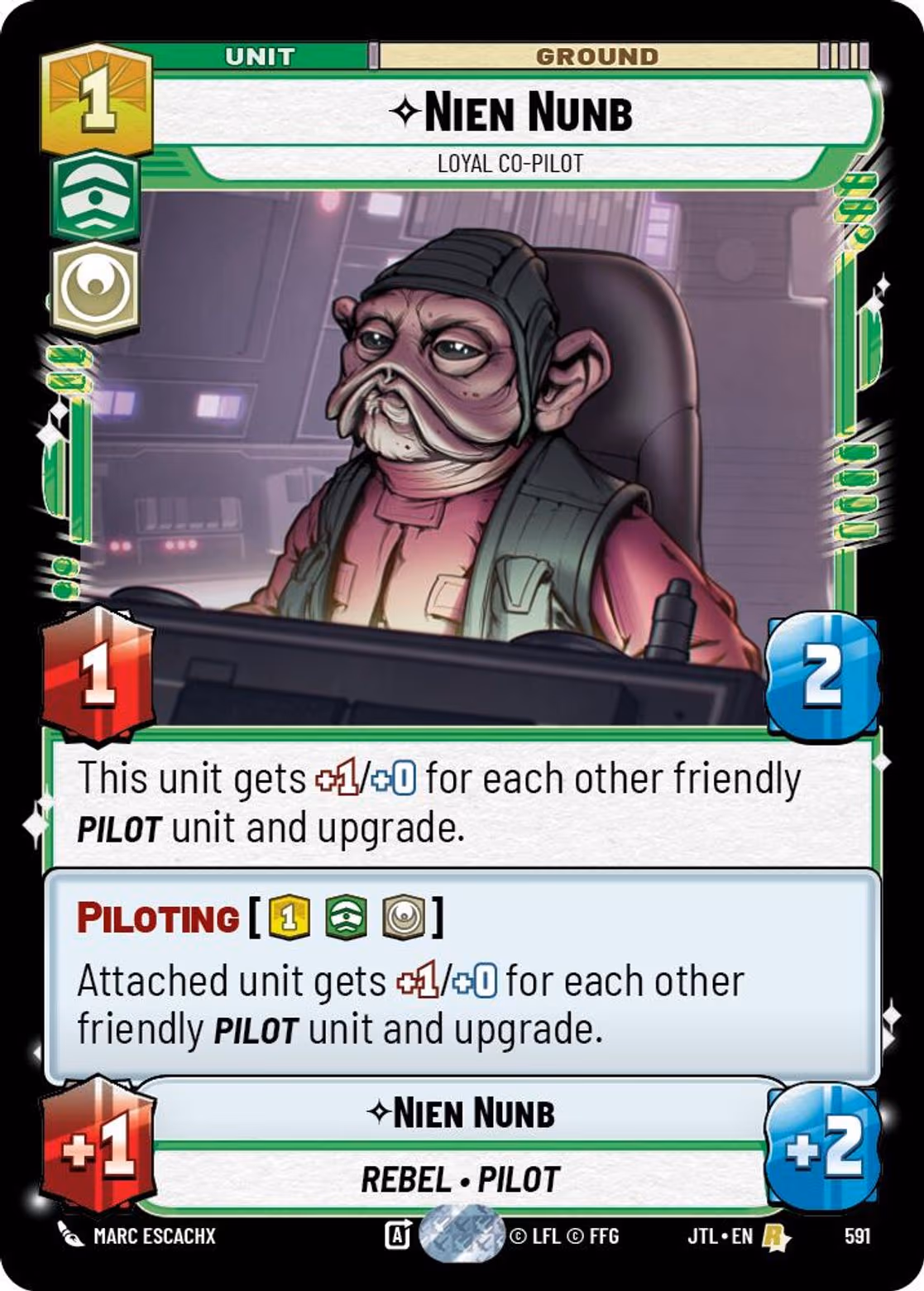Nien Nunb - Loyal Co-Pilot JTL-591 Foil Star Wars Unlimited card
