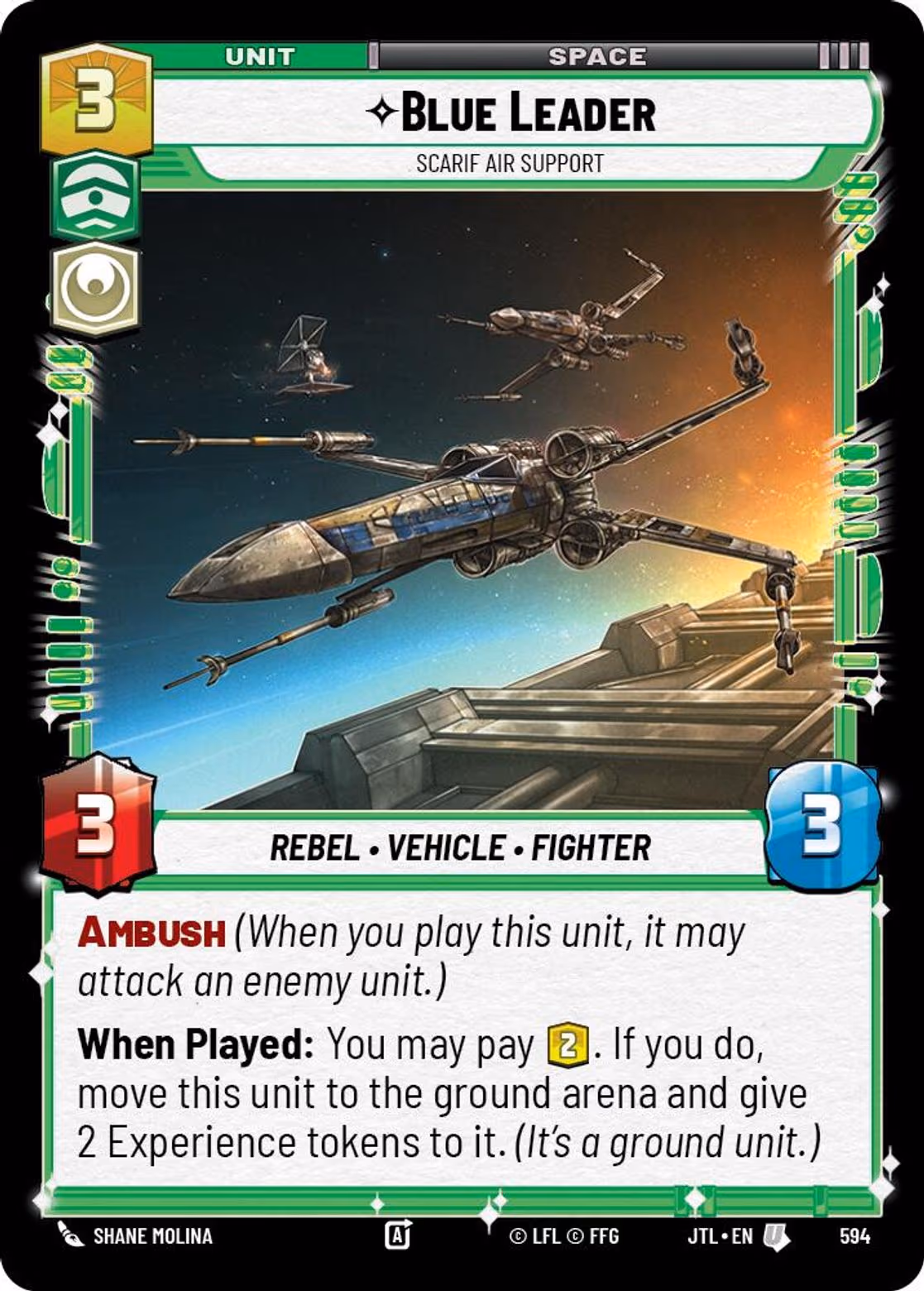 Blue Leader - Scarif Air Support JTL-594 Foil Star Wars Unlimited card